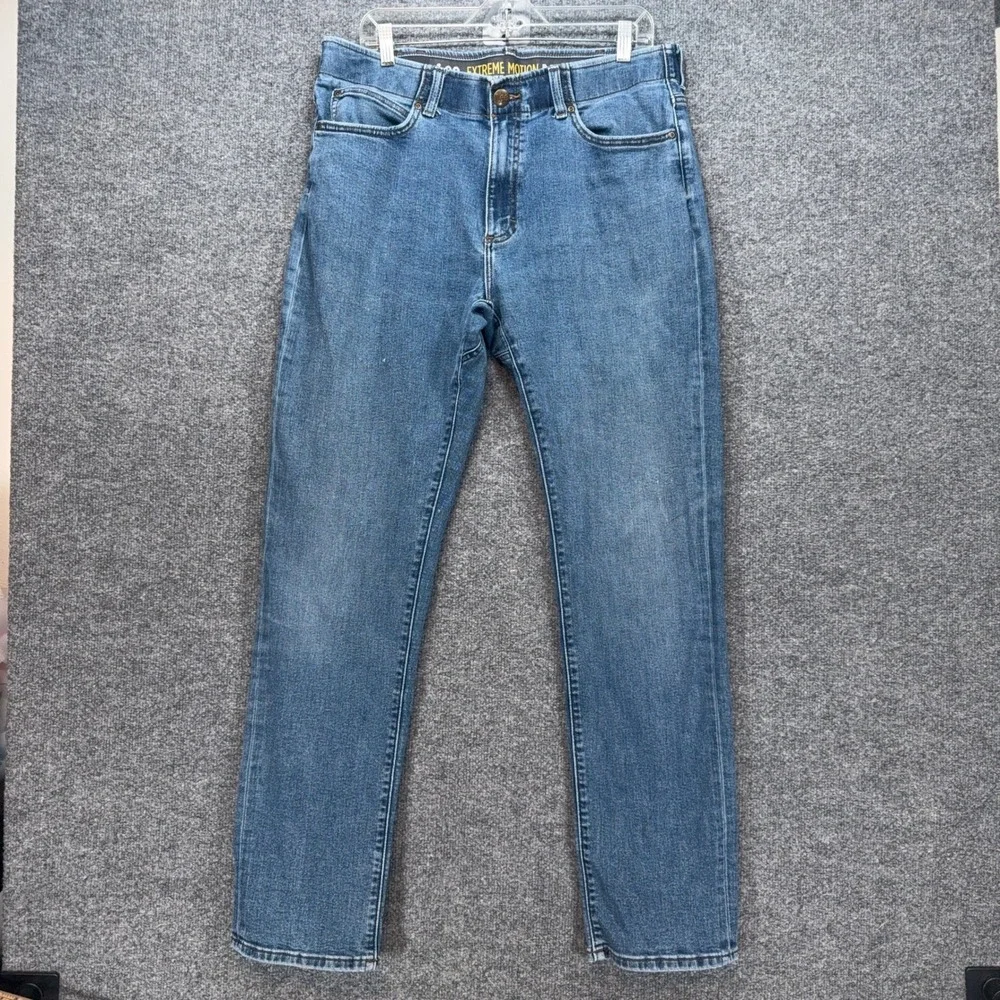 Lee Extreme Motion MVP Jeans Mens 36x34 Blue Athletic Tapered Stretch Comfort